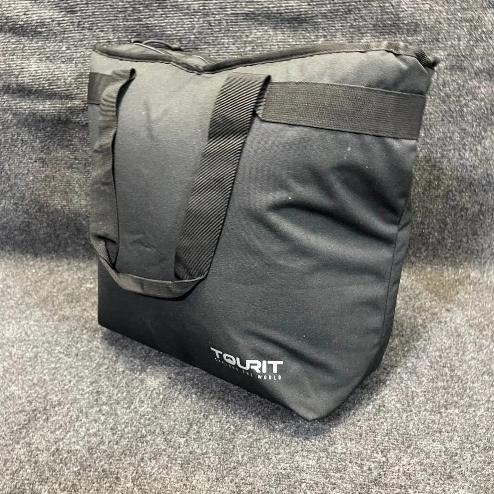 TOURIT SCTZ200310003 Black Zippered Insulated Soft Sided Cooler‎ Tote Bag